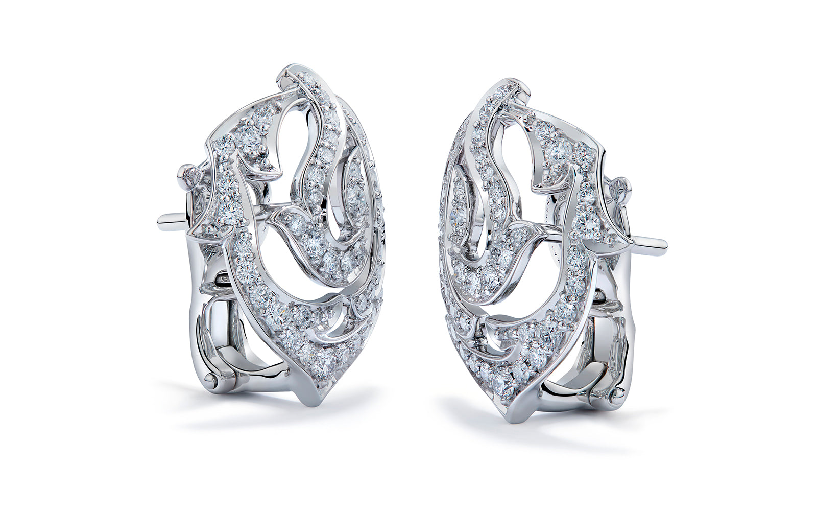 D Flawless Diamond Earrings set in 18K White Gold