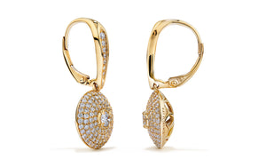 1.12ct D Flawless Diamond Earrings set in 18K Yellow Gold