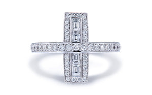D Flawless Diamond Ring set in 18K White Gold