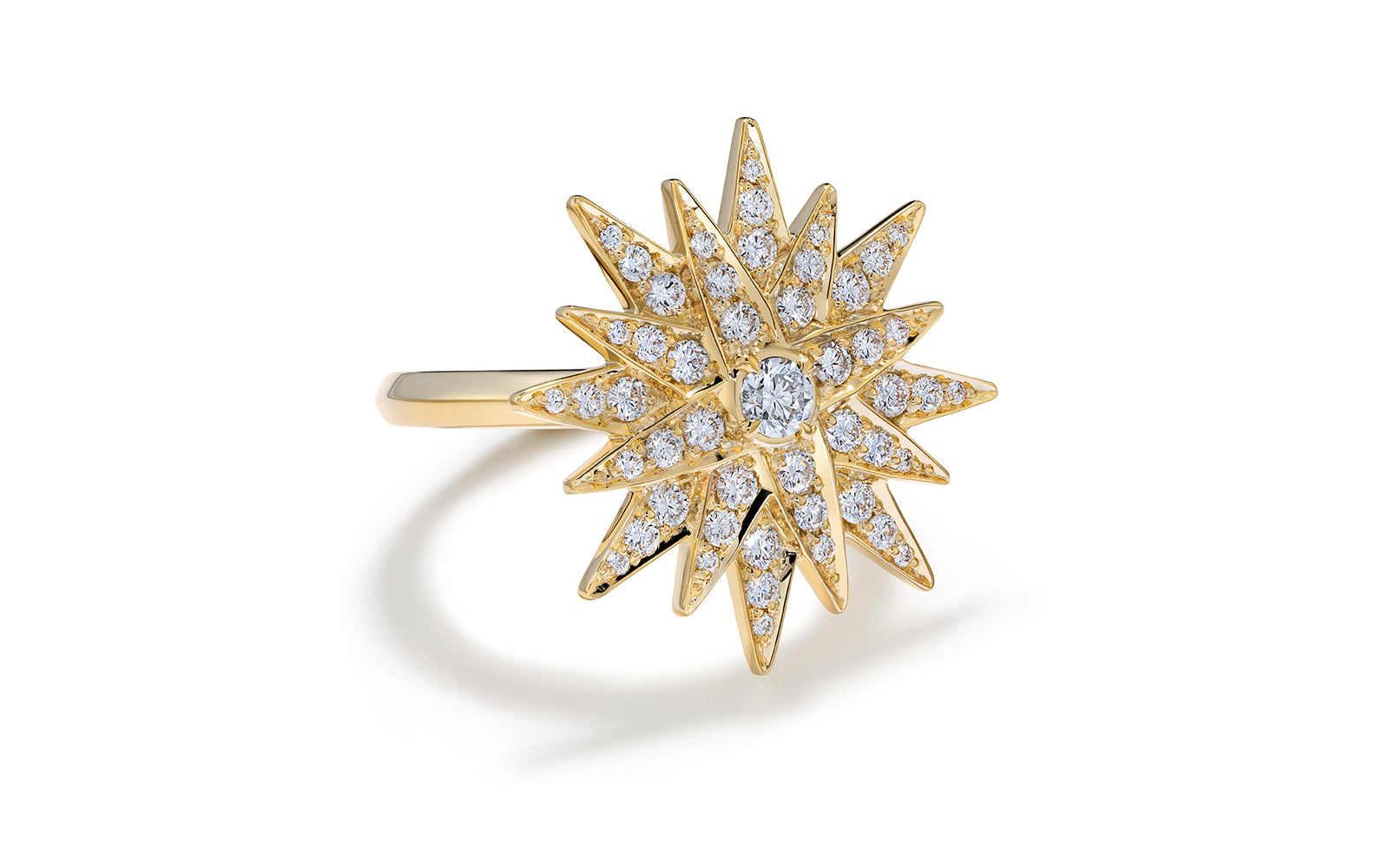 D Flawless Diamond Ring set in 18K Yellow Gold