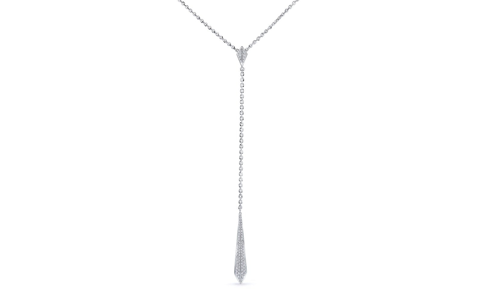 D Flawless Diamond Necklace set in 18K White Gold
