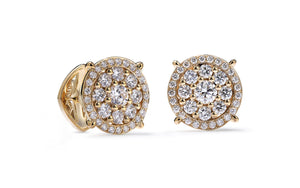 D Flawless Diamond Earrings set in 18K Yellow Gold