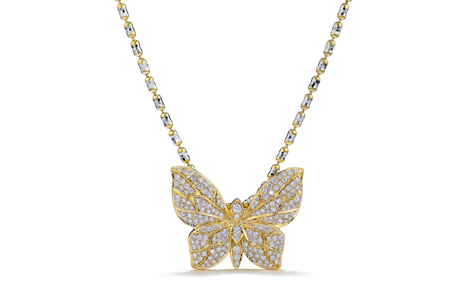 Reborn 1.50ct D Flawless Diamond Necklace set in 18K Yellow Gold