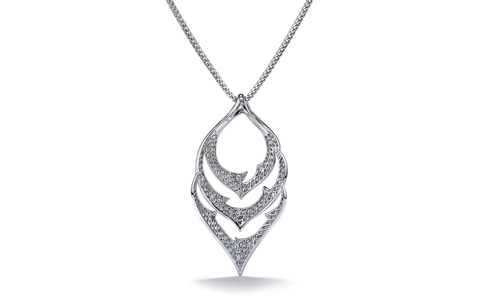 D Flawless Diamond Necklace set in 18K White Gold