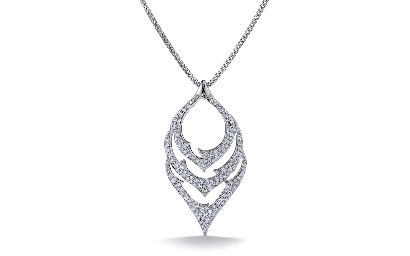 D Flawless Diamond Necklace set in 18K White Gold