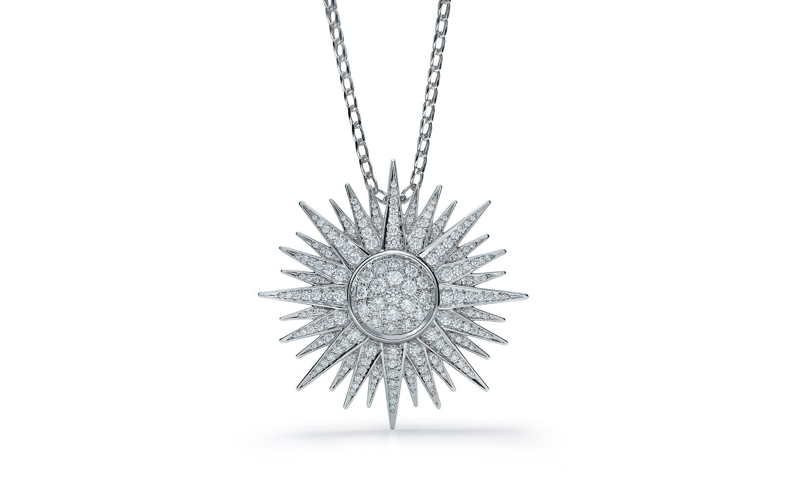 D Flawless Diamond Necklace set in 18K White Gold