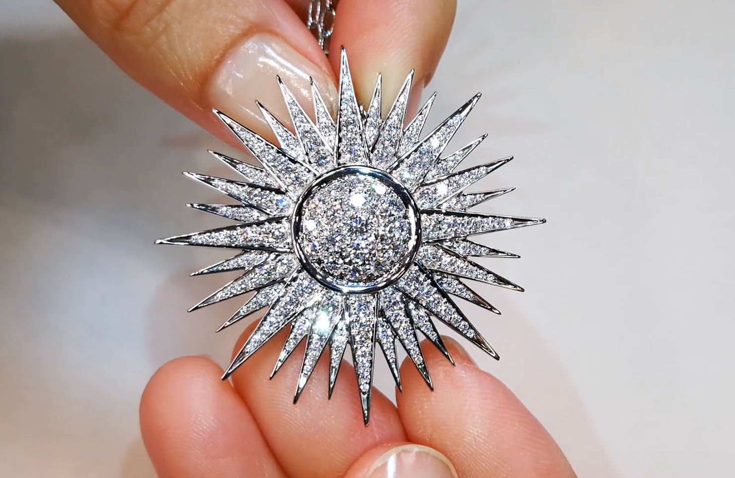 D Flawless Diamond Necklace set in 18K White Gold