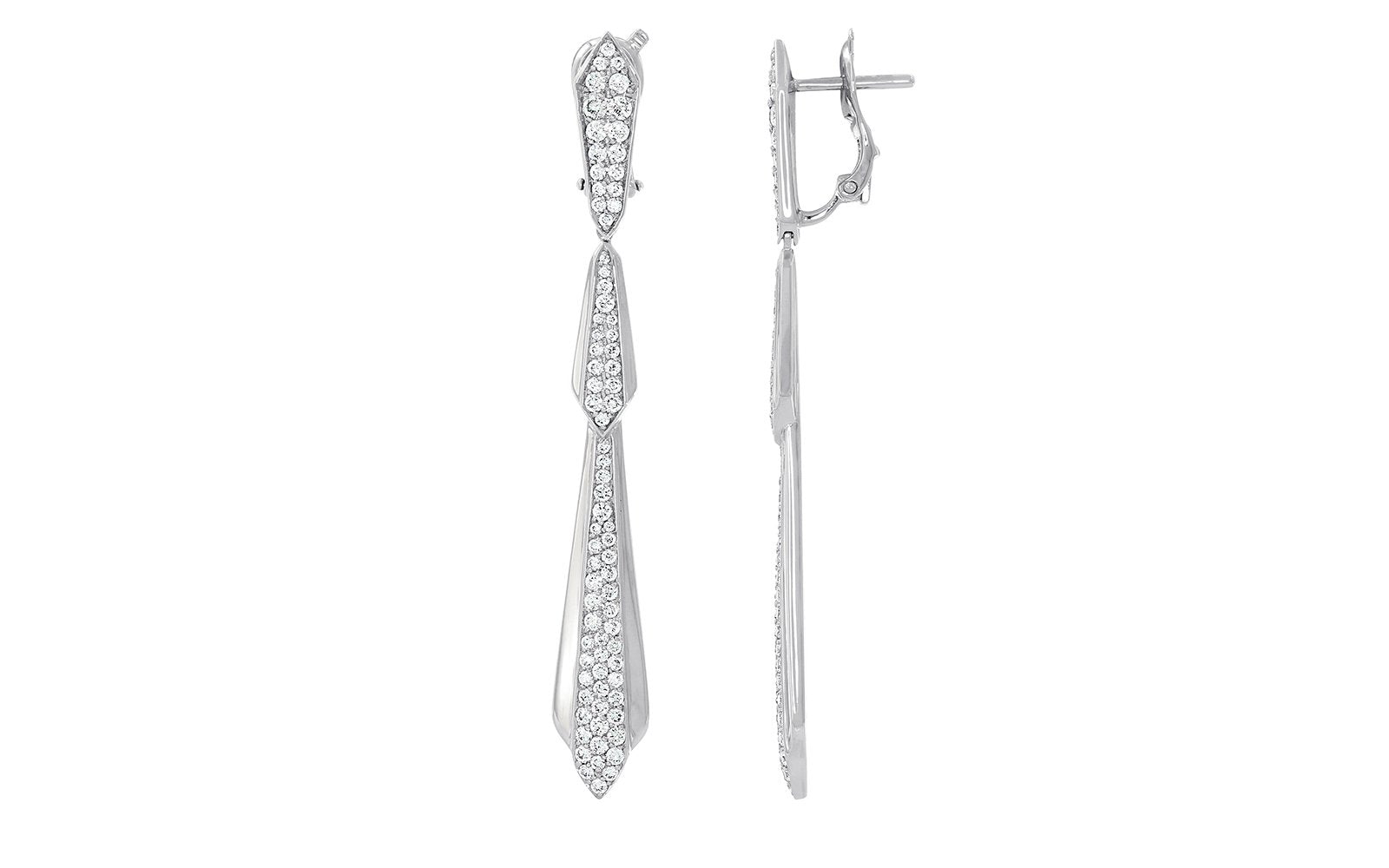 D Flawless Diamond Earrings set in 18K White Gold
