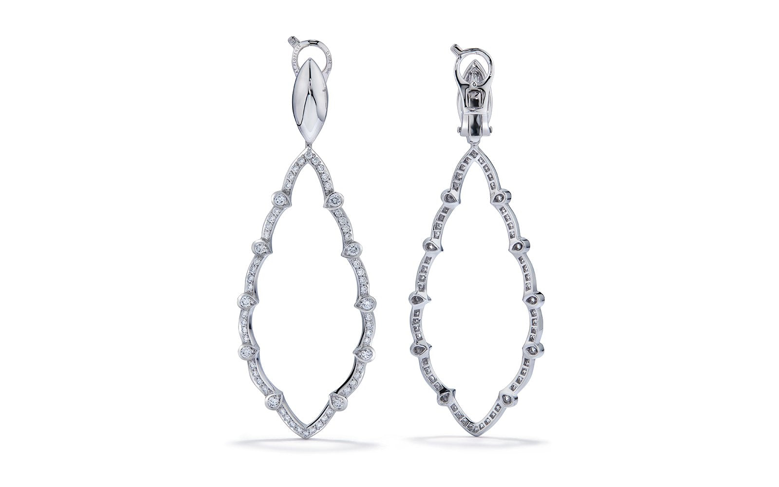 D Flawless Diamond Earrings set in 18K White Gold