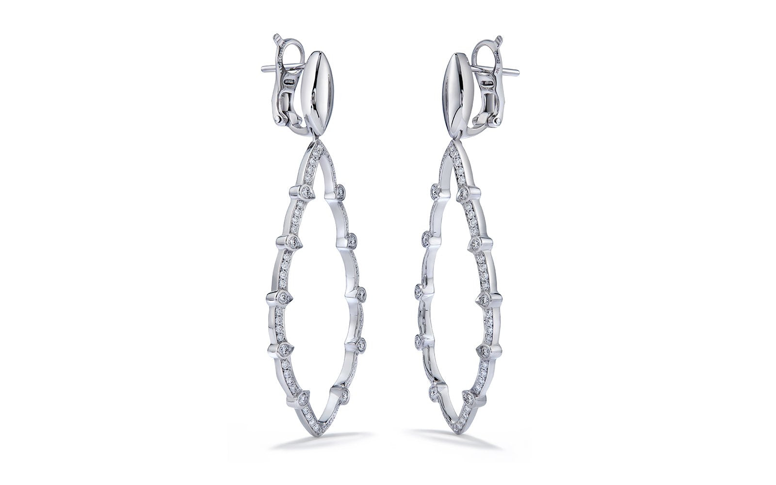 D Flawless Diamond Earrings set in 18K White Gold