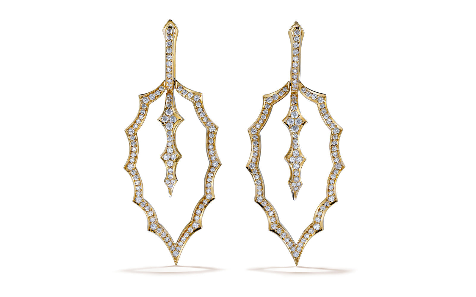 Mistletoe 1.36ct D Flawless Diamond Earrings set in 18K Yellow Gold
