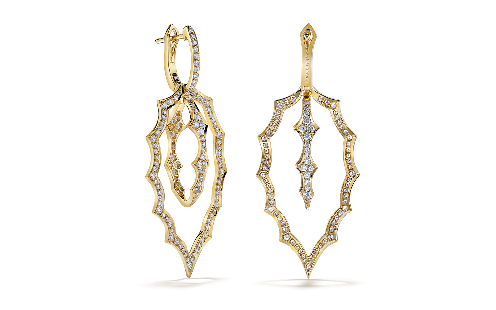 Mistletoe 1.36ct D Flawless Diamond Earrings set in 18K Yellow Gold