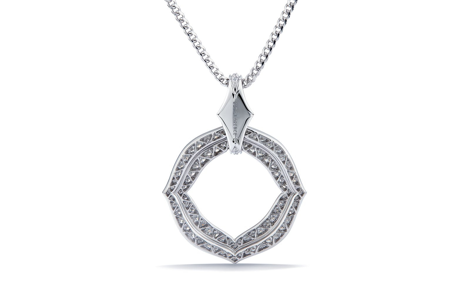D Flawless Diamond Necklace set in 18K White Gold