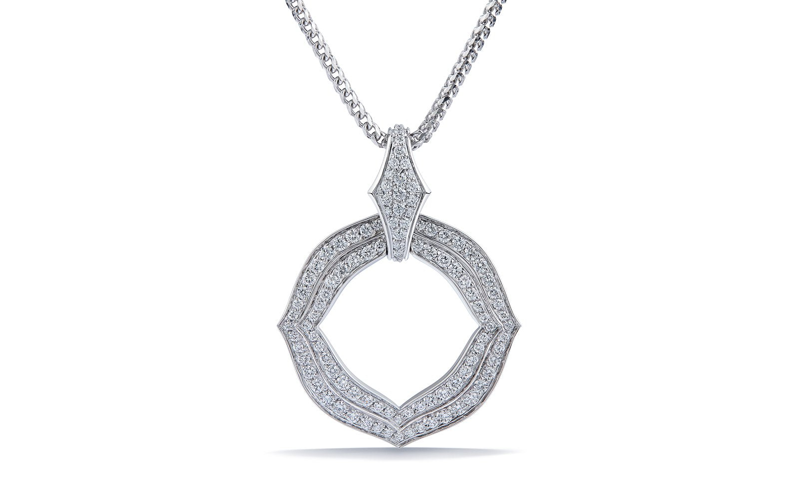 D Flawless Diamond Necklace set in 18K White Gold