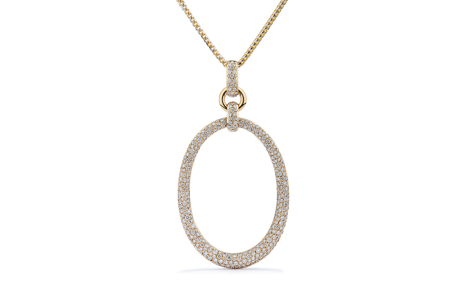 2.03ct D Flawless Diamonds Necklace set in 18K Yellow Gold