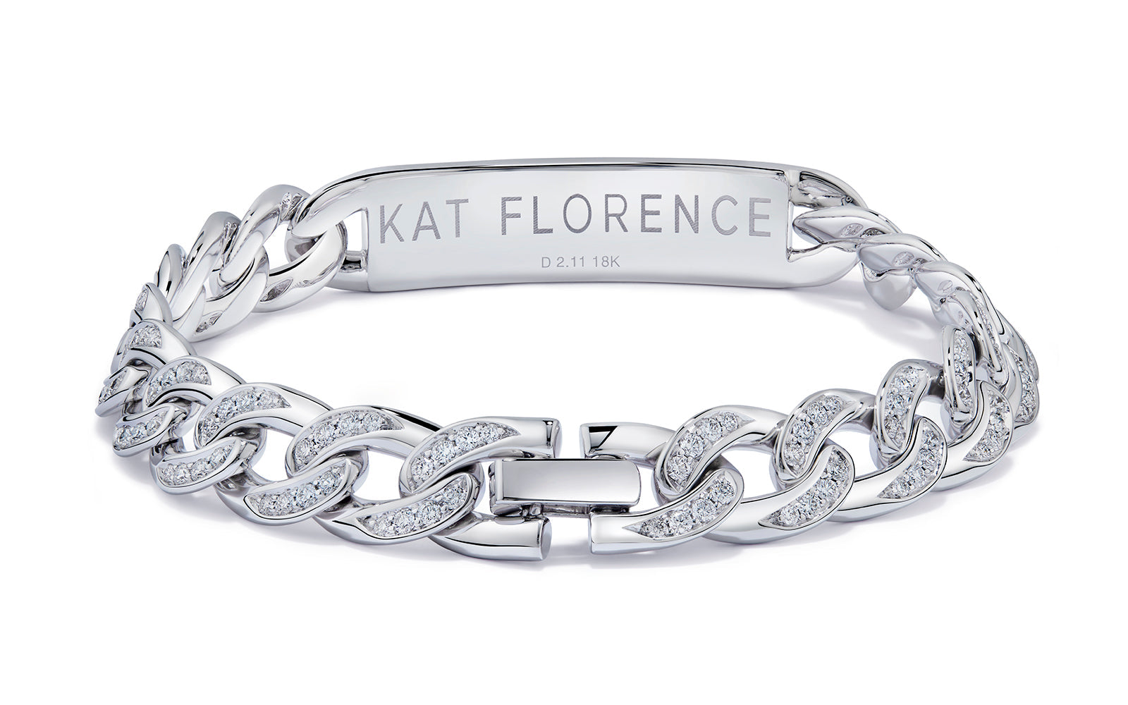 2.11ct D Flawless Diamonds Bracelet set in 18K White Gold (Custom Engraving Available)