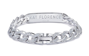 2.11ct D Flawless Diamonds Bracelet set in 18K White Gold (Custom Engraving Available)
