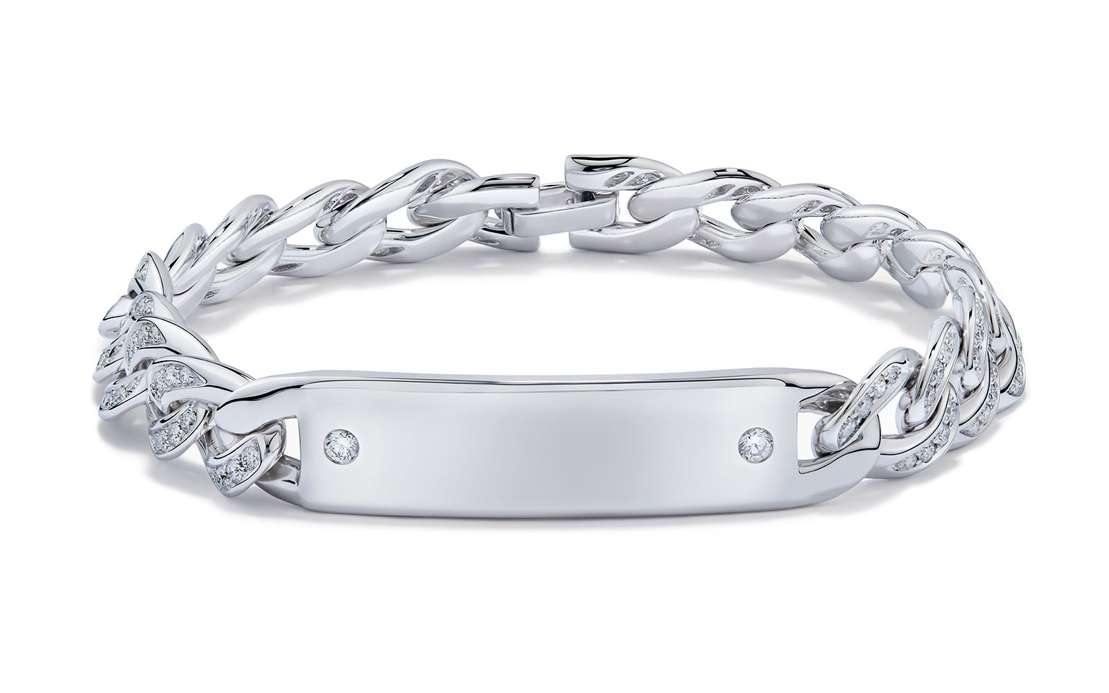 2.11ct D Flawless Diamonds Bracelet set in 18K White Gold (Custom Engraving Available)