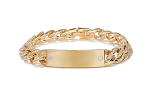 D Flawless Diamond Bracelet set in 18K Yellow Gold (Custom Engraving Available)