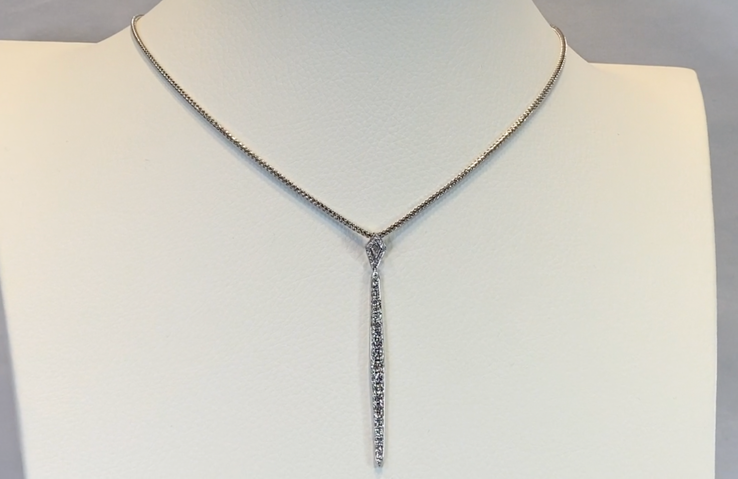 D Flawless Diamond Necklace set in 18K White Gold