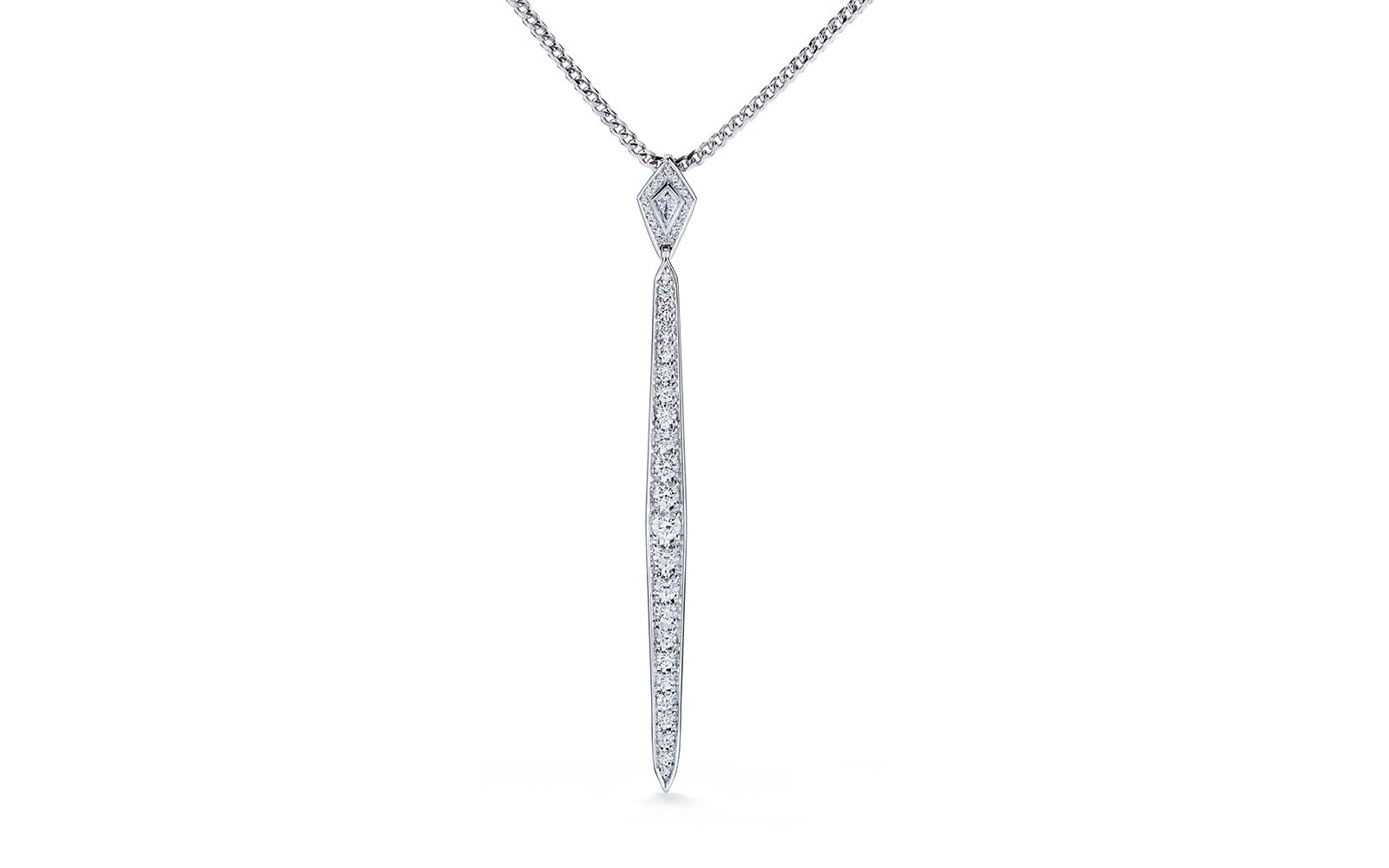 D Flawless Diamond Necklace set in 18K White Gold