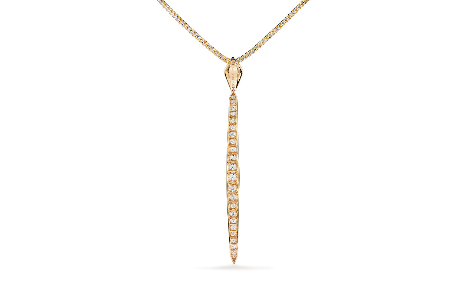 D Flawless Diamond Necklace set in 18K Yellow Gold