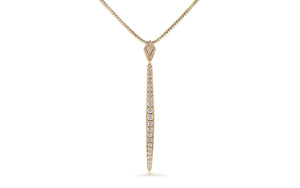 D Flawless Diamond Necklace set in 18K Yellow Gold