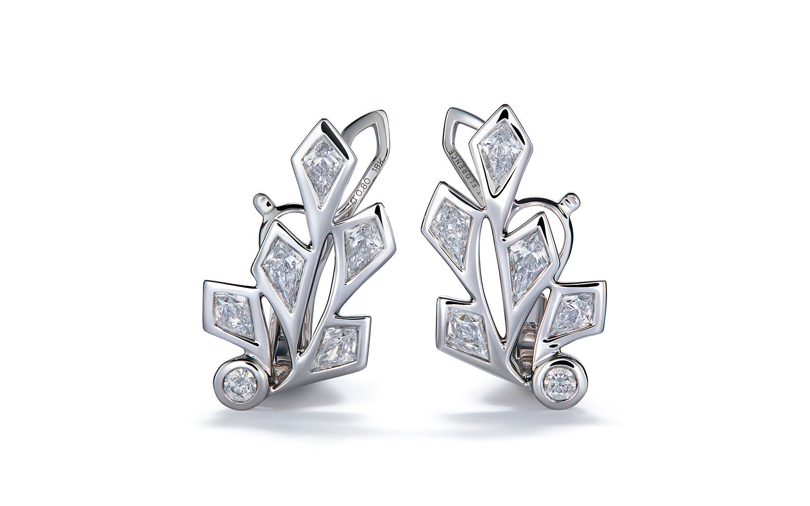 D Flawless Diamond Earrings set in 18K White Gold