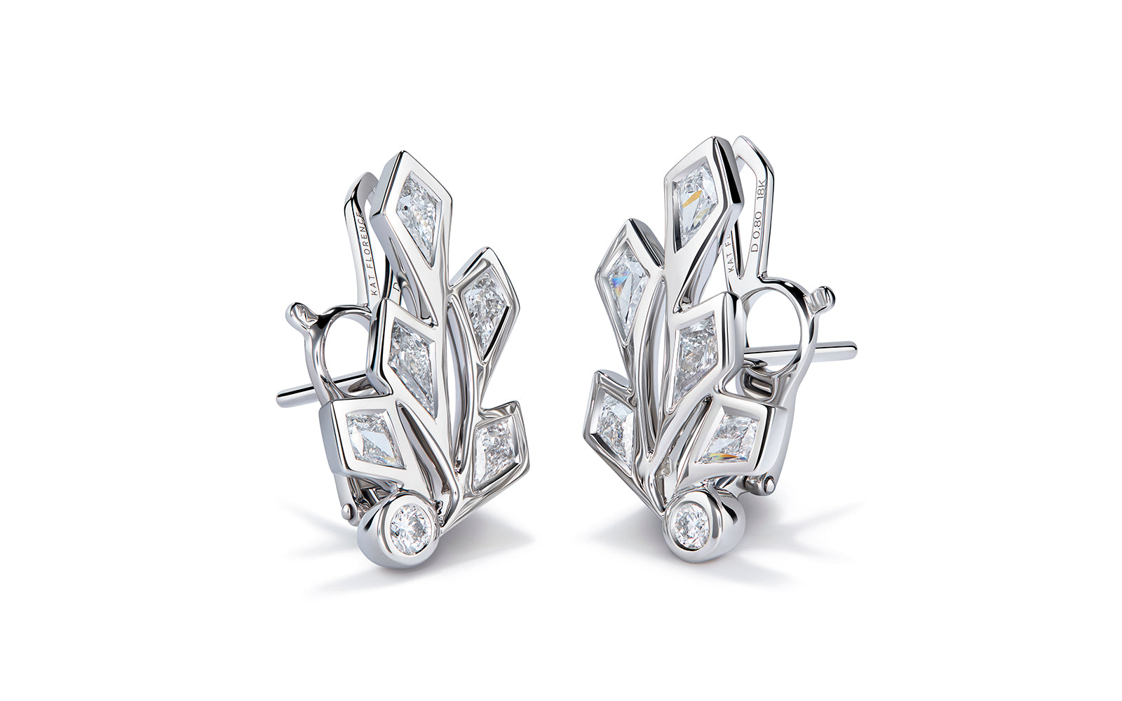 D Flawless Diamond Earrings set in 18K White Gold