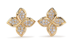 Petal 0.54ct Earrings D Flawless Diamond Earrings set in 18K Yellow Gold