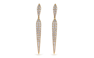 2.44ct D Flawless Diamond Earrings set in 18K Yellow Gold