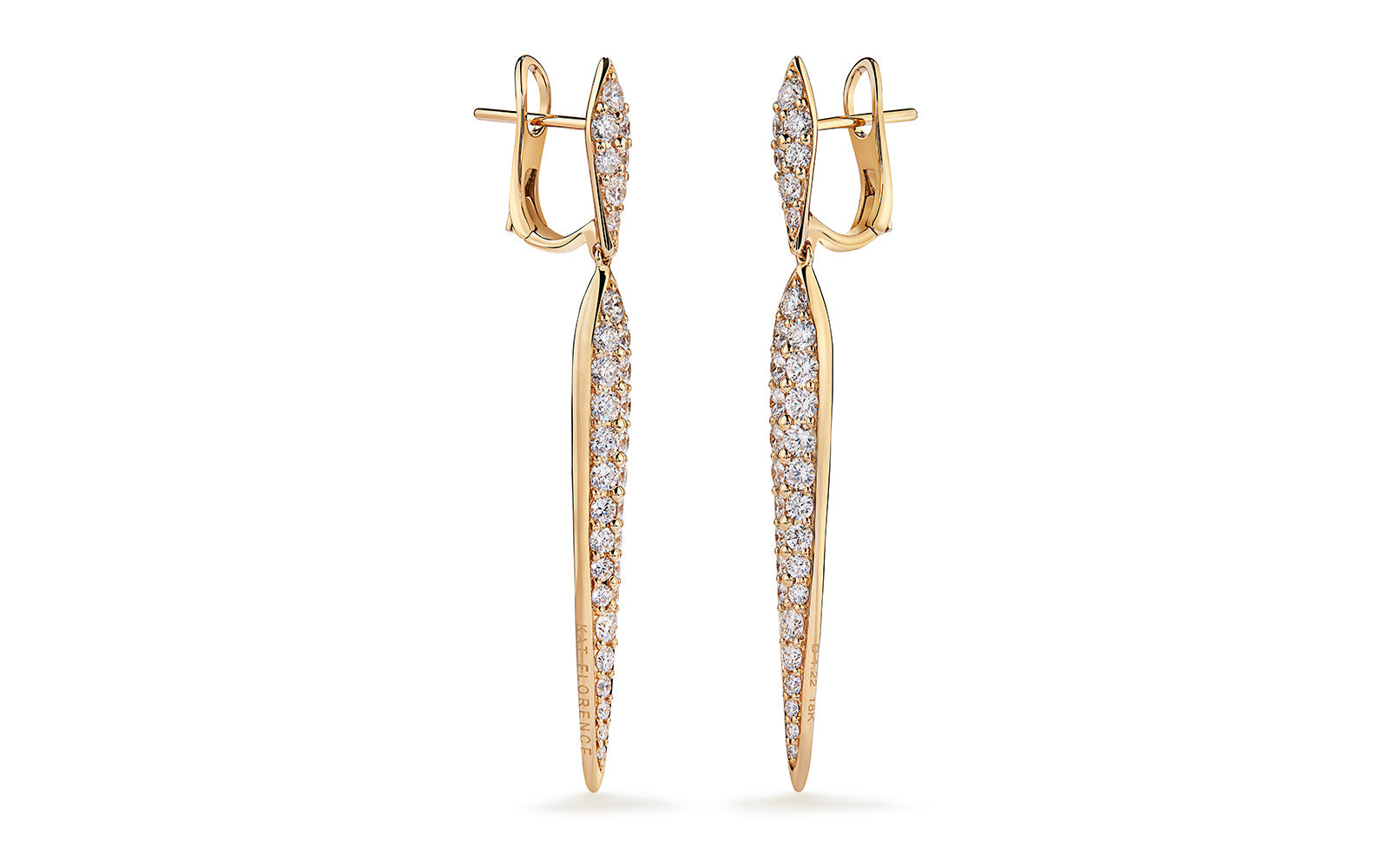 2.44ct D Flawless Diamond Earrings set in 18K Yellow Gold