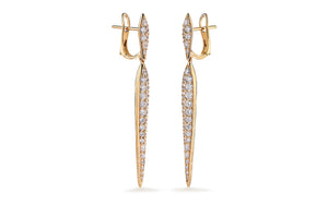 2.44ct D Flawless Diamond Earrings set in 18K Yellow Gold