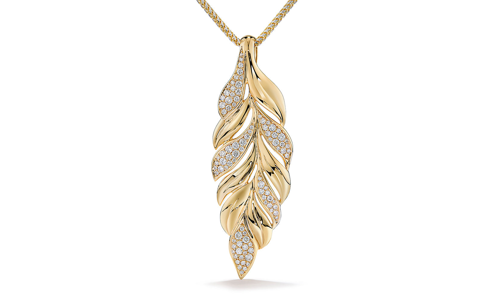 Willow 0.95ct D Flawless Diamond Necklace set in 18K Yellow Gold