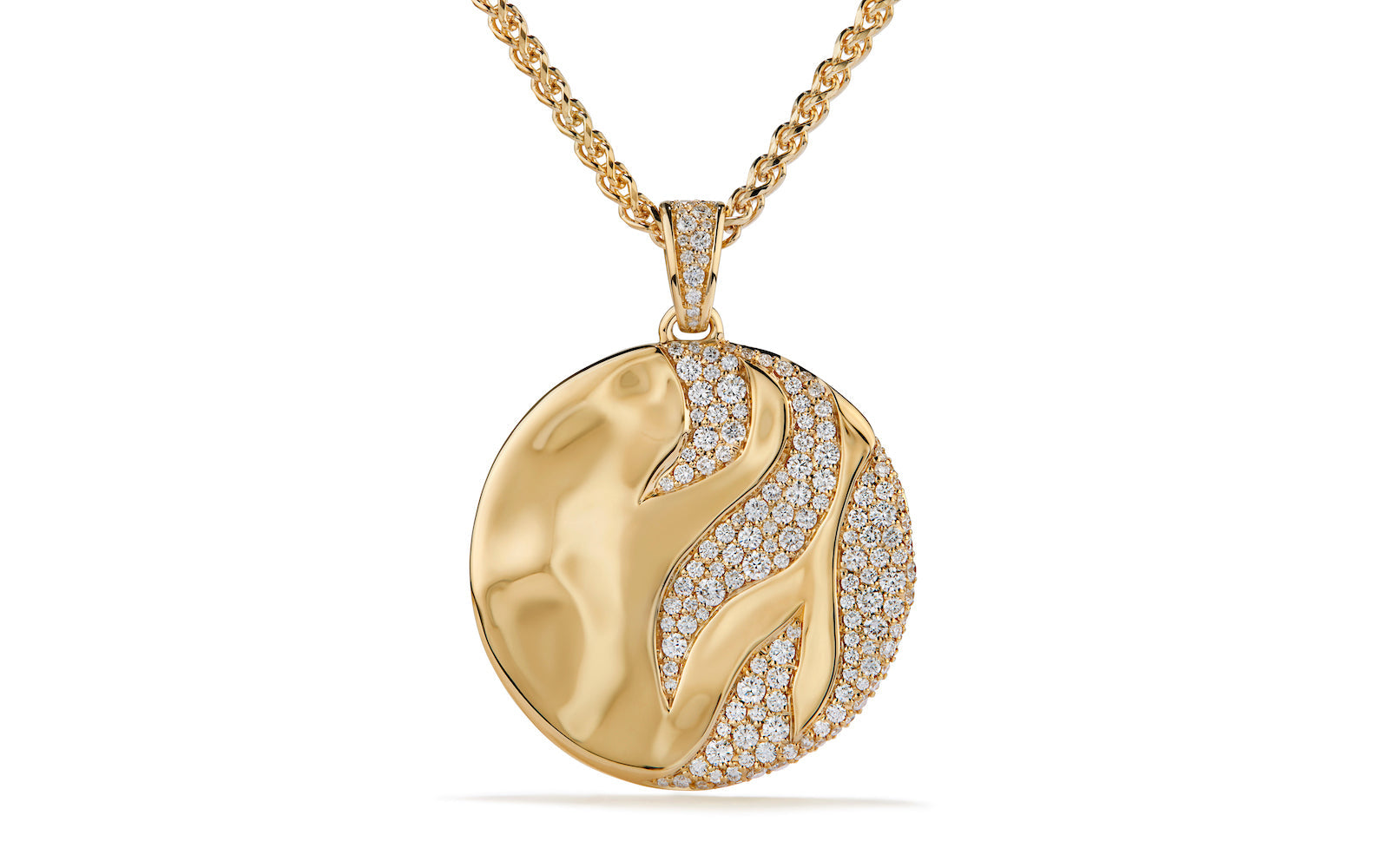 1.75ct D Flawless Diamond Necklace set in 18K Yellow Gold