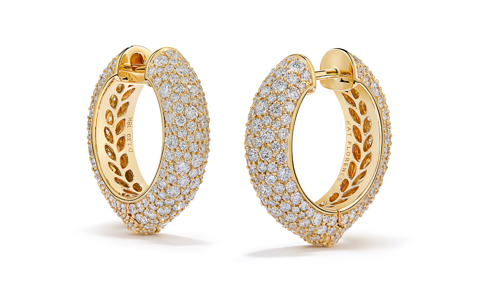 2.78ct D Flawless Diamond Earrings set in 18K Yellow Gold