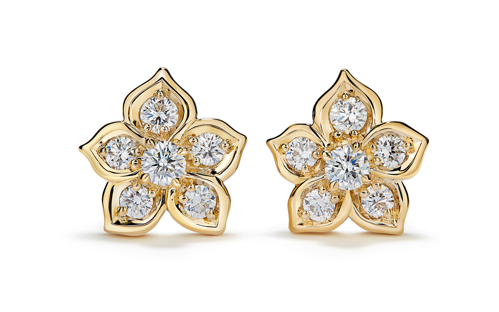 1.12ct D Flawless Diamond Earrings set in 18K Yellow Gold