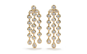 Raindrops 4.08ct D Flawless Diamond Earrings set in 18K Yellow Gold