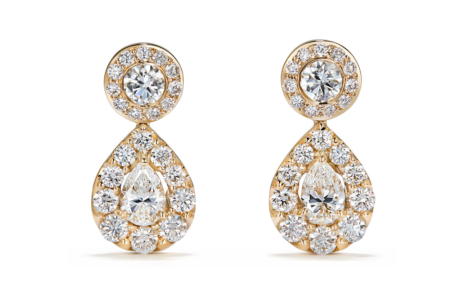 Babygirl 1.00ct D Flawless Diamond Earrings set in 18K Yellow Gold
