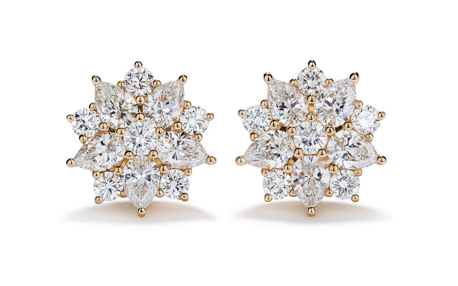 1.92ct D Flawless Diamond Earrings set in 18K Yellow Gold