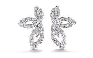 Half Orchid 1.50ct D Flawless Diamond Earrings set in 18K White Gold