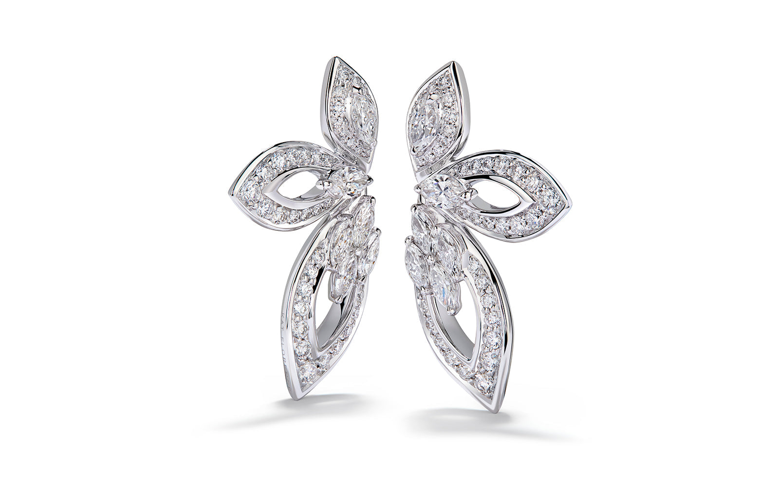 Half Orchid 1.50ct D Flawless Diamond Earrings set in 18K White Gold