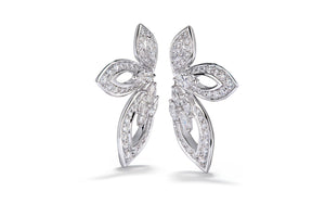 Half Orchid 1.50ct D Flawless Diamond Earrings set in 18K White Gold