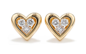 1.08ct D Flawless Diamond Earrings set in 18K Yellow Gold