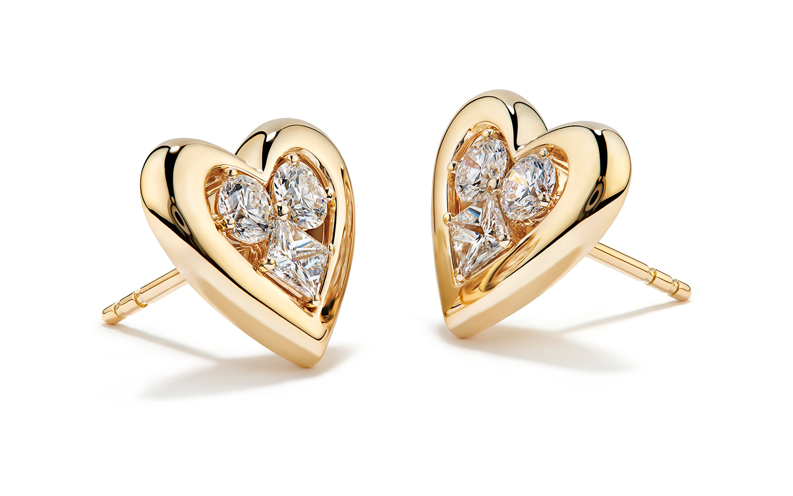 1.08ct D Flawless Diamond Earrings set in 18K Yellow Gold