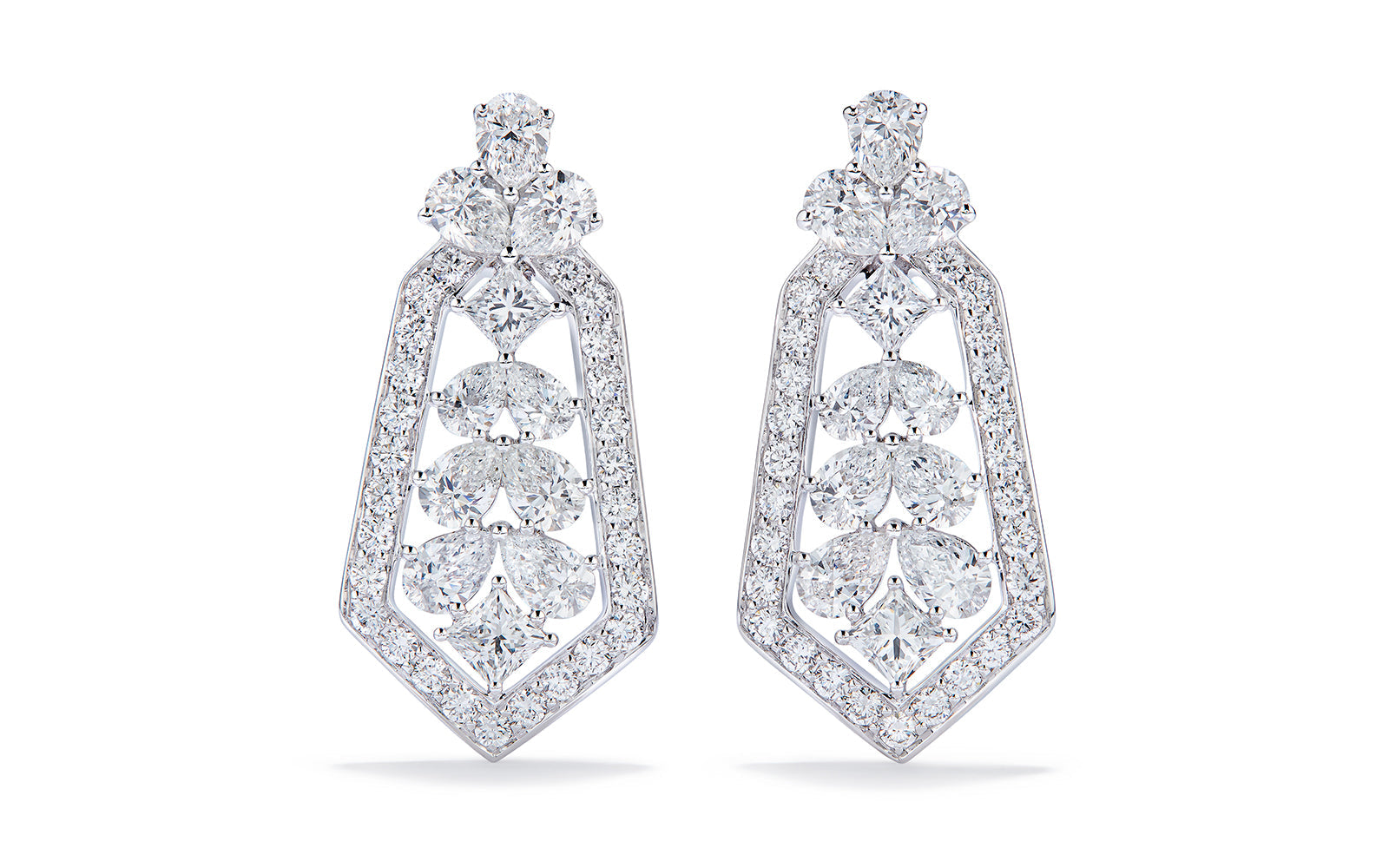 3.68ct D Flawless Diamond Earrings set in 18K White Gold