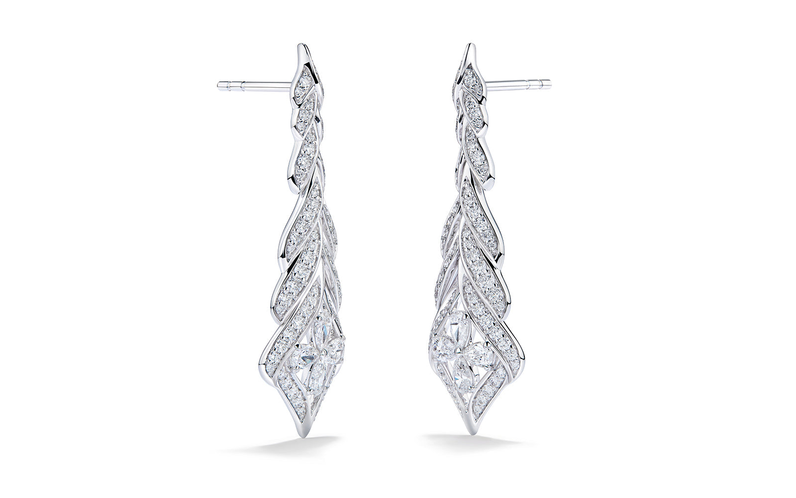 1.64ct D Flawless Diamond Earrings set in 18K White Gold