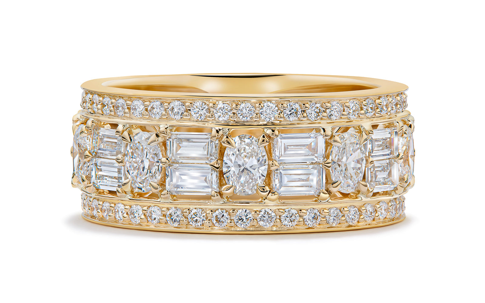 The Band and Shapes 2.27ct D Flawless Diamond Ring set in 18K Yellow Gold