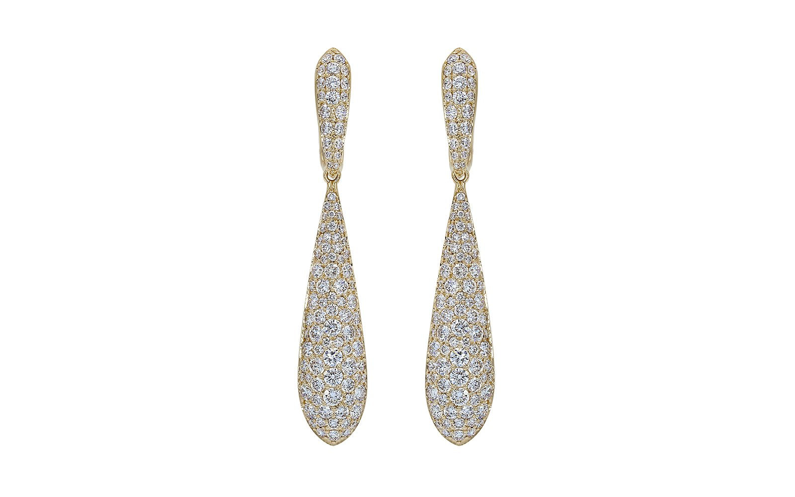 2.36ct D Flawless Diamond Earrings set in 18K Yellow Gold