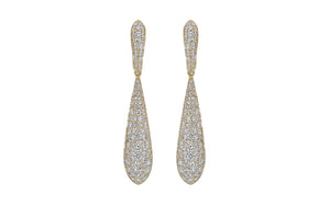 2.36ct D Flawless Diamond Earrings set in 18K Yellow Gold